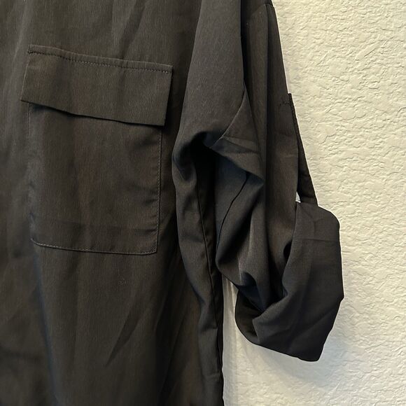 Lulus Women’s Shirt Dress Small Telegraph Route Black Shirt Dress Button Down - Picture 6 of 15